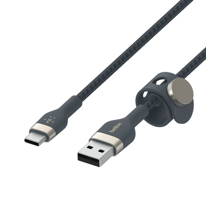 Belkin BoostCharge Pro Flex USB-A to USB-C Cable 15W - 1M (Black / White)