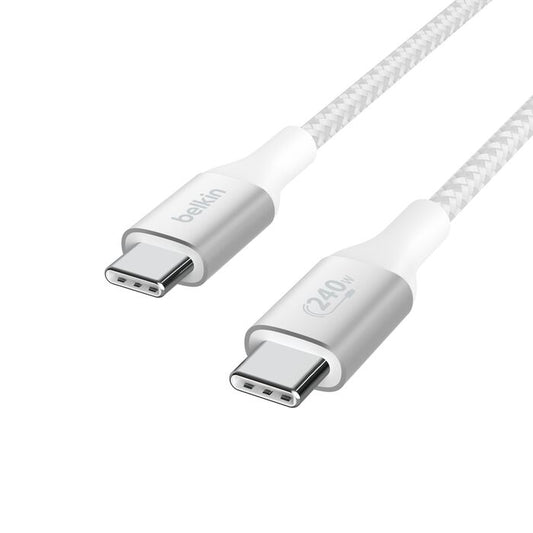 Belkin BoostCharge USB-C to USB-C Cable 240W - 1M/2M (White)