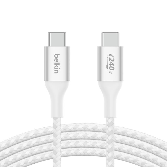 Belkin BoostCharge USB-C to USB-C Cable 240W - 1M/2M (White)