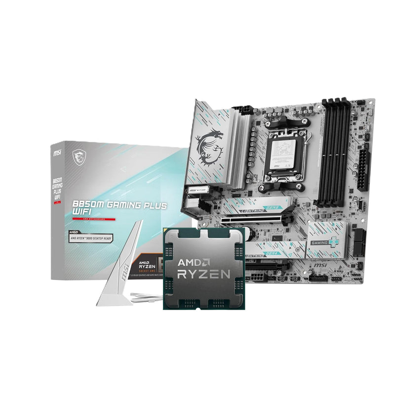 MSI B850M GAMING PLUS WIFI AM5 m-ATX MOTHERBOARD + AMD RYZEN 5 7500X3D 4GHz 6C/12T 96MB CACHE TRAY PROCESSOR - 4711377347570 + 100-000001904