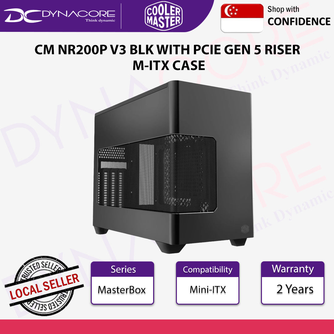 Cooler Master NR200P V3 Black PCIe 5.0 Riser Mini-ITX PC Case - CMNR200PV3