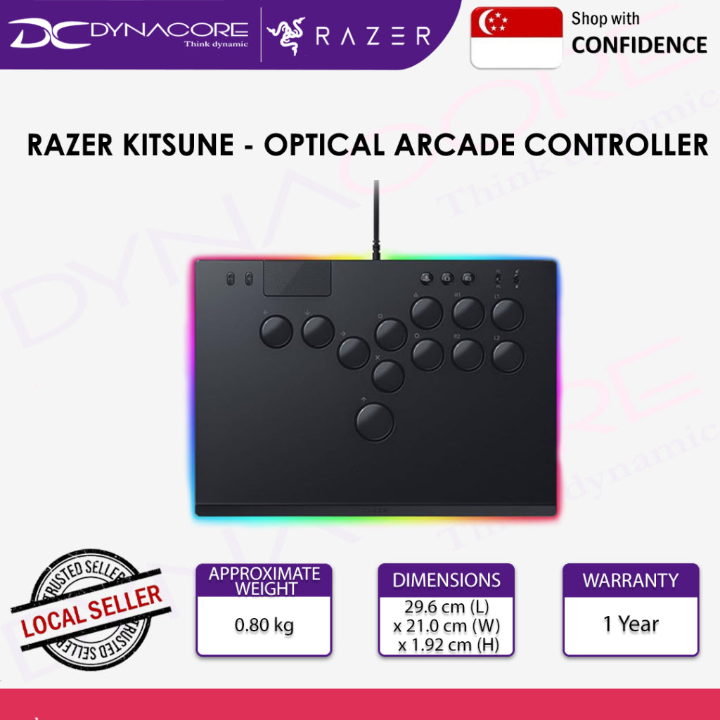 RAZER KITSUNE - OPTICAL ARCADE CONTROLLER FOR PS5 AND PC - 8886419351290