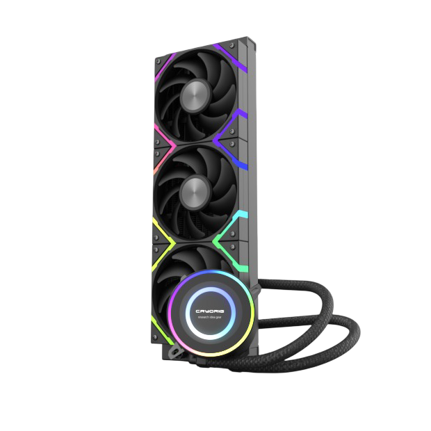 CRYORIG CRYO 360 Black AIO Liuquid Cooler, 2.8-inch LCD Display, 360mm ARGB Water Cooling, High-Performance Pressure Fan - CRYORIGCRYO360