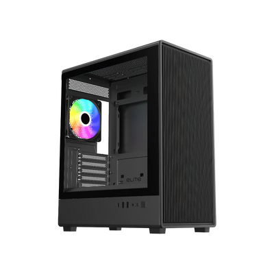 Cooler Master Elite 350 ARGB Tempered Glass M-ATX Mini Tower Case Black - CMELITE350BLK