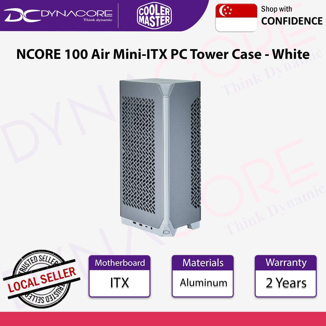 Cooler Master NCORE 100 Air Mini-ITX PC Tower Case White - CMNC100AIRWT