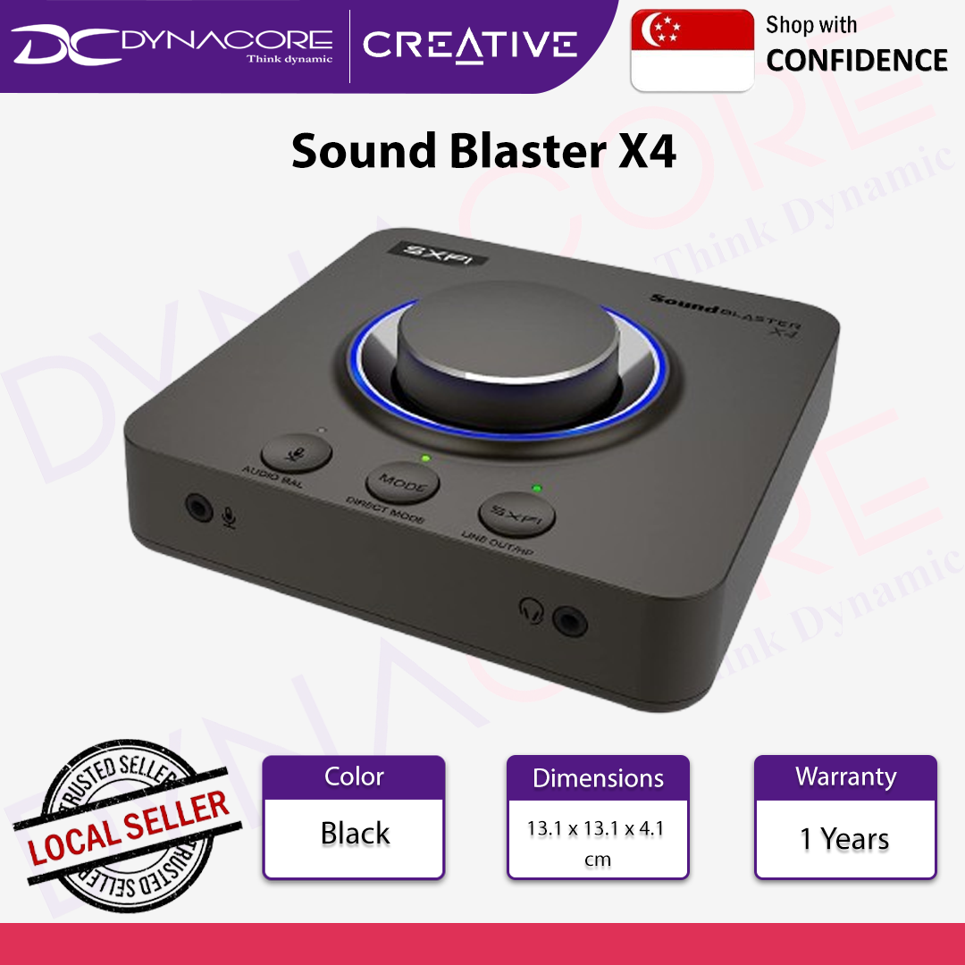 Creative Sound Blaster X4 Hi-Res 24bit/192kHz External USB DAC and Amp Sound Card, Super X-Fi, Multi-Channel - 5390660194733