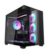 DarkFlash TH285 ATX Mid-Tower High Airflow Full View Tempered Glass Front PC Gaming Case Black - DFTH285BLK