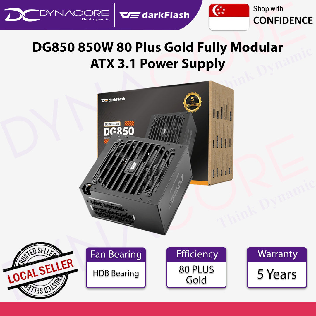 DarkFlash DG850 850W 80 Plus Gold Fully Modular ATX 3.1 Power Supply - 4711527007972