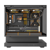 DarkFlash FLOATRON F1 Micro-ATX PC Case Floating Base High-Airflow Black - F1 BLACK (6FANS)