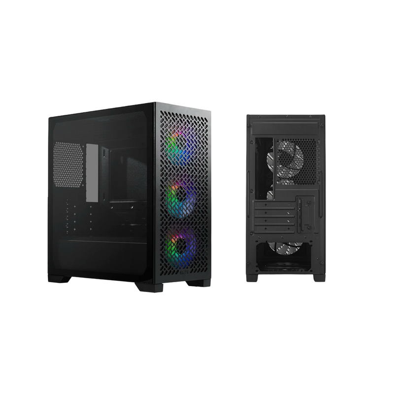 Cooler Master Elite 302 ARGB Tempered Glass M-ATX Mini Tower Case Black - CMELITE302ARGBBK