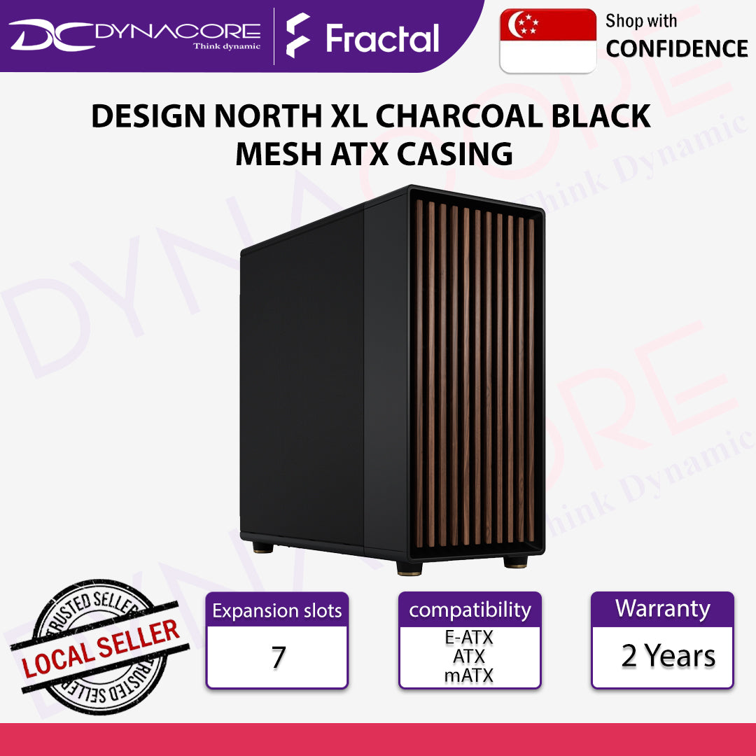 Fractal Design North XL Charcoal Black Mesh Mid Tower ATX PC Case - FDNORTHXLBKMESH