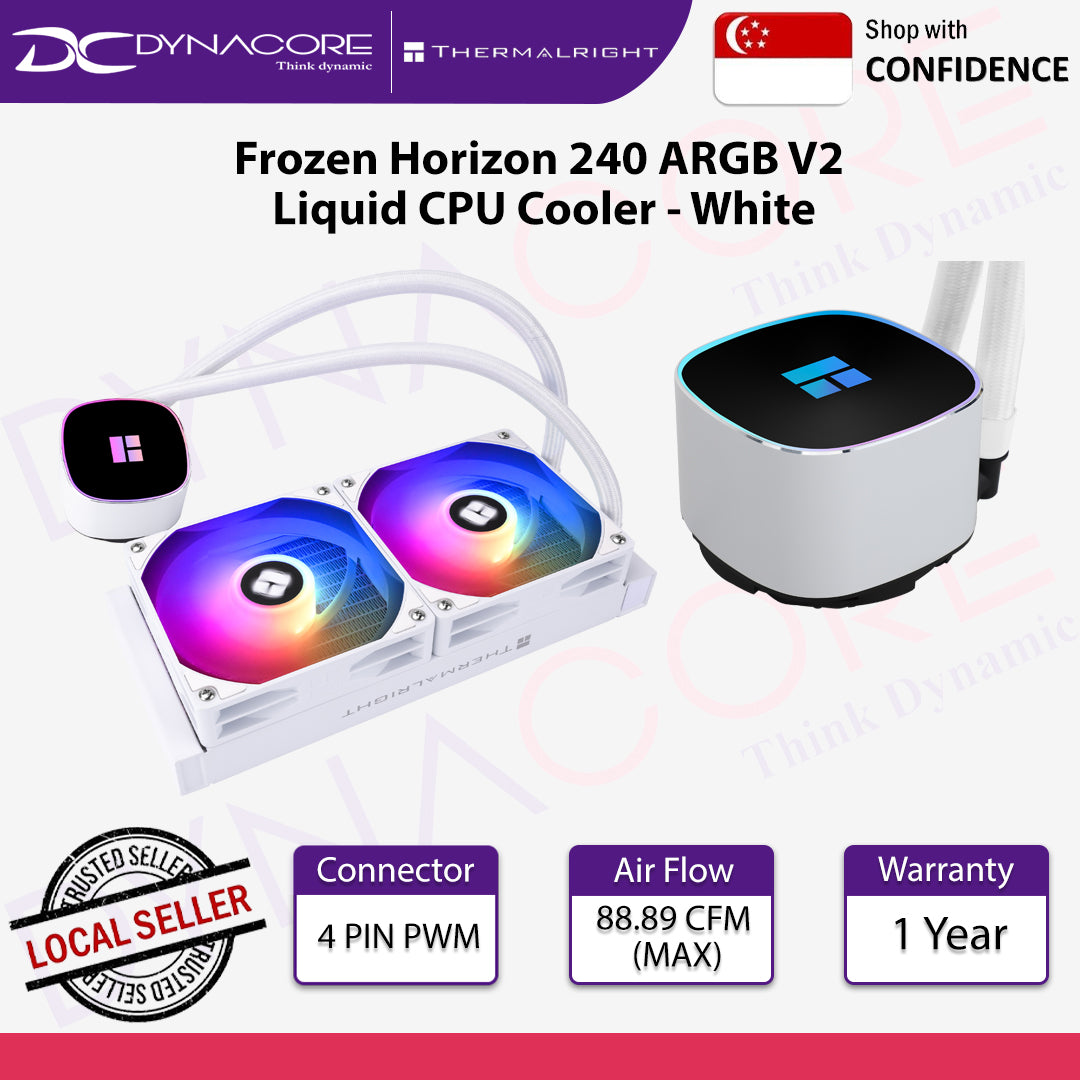 Thermalright Frozen Horizon 240 ARGB V2 Liquid CPU Cooler White - 814256019132