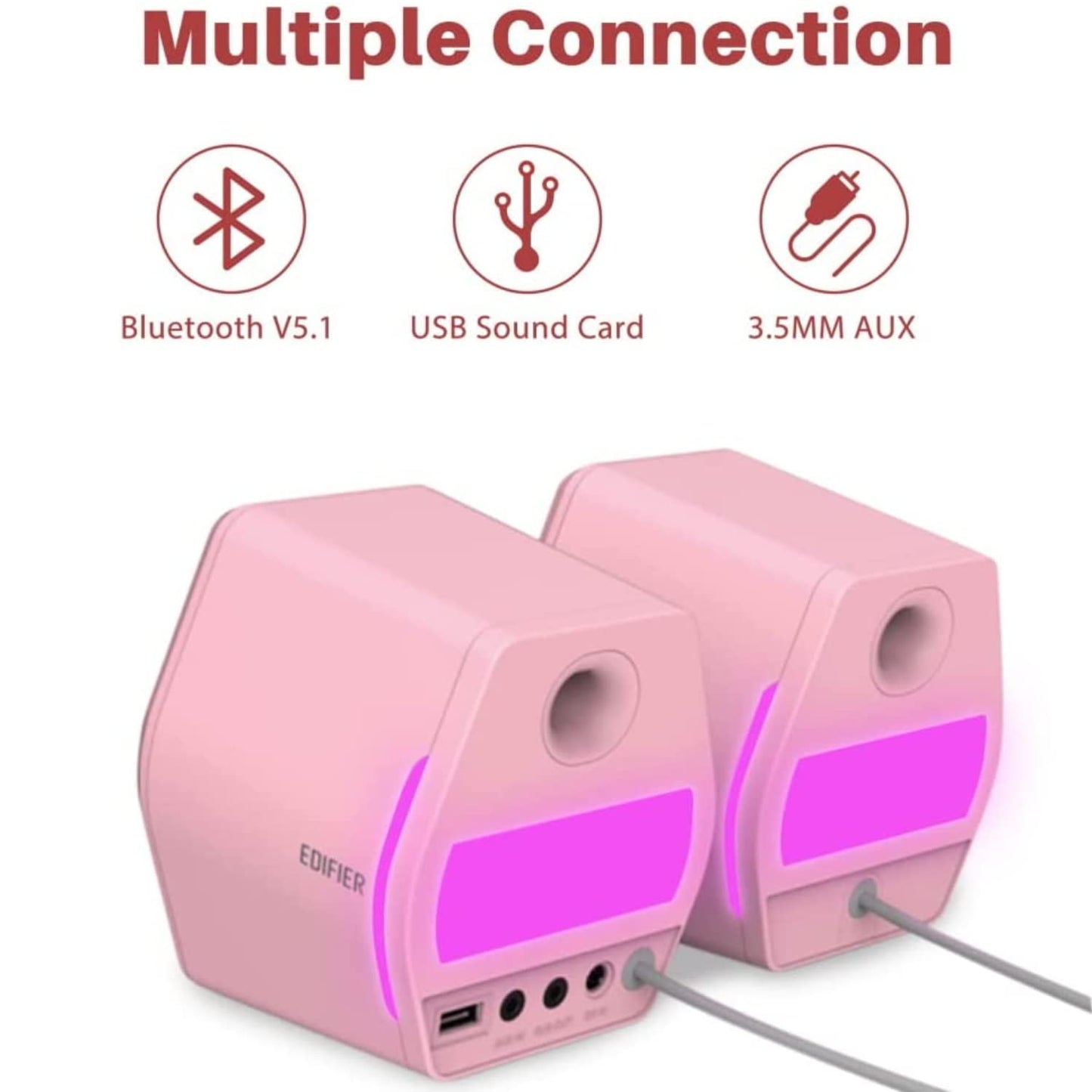 EDIFIER G2000 RGB GAMING SPEAKER WITH BT PINK - 6923520268580