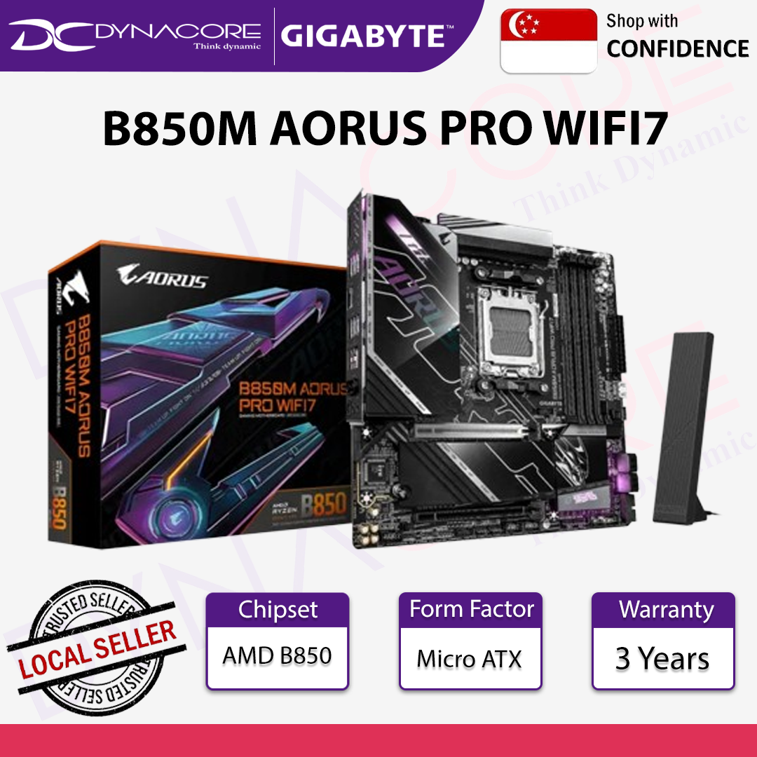 Gigabyte B850M AORUS PRO WIFI7 DDR5 AM5 Micro-ATX Motherboard - 4719331869649