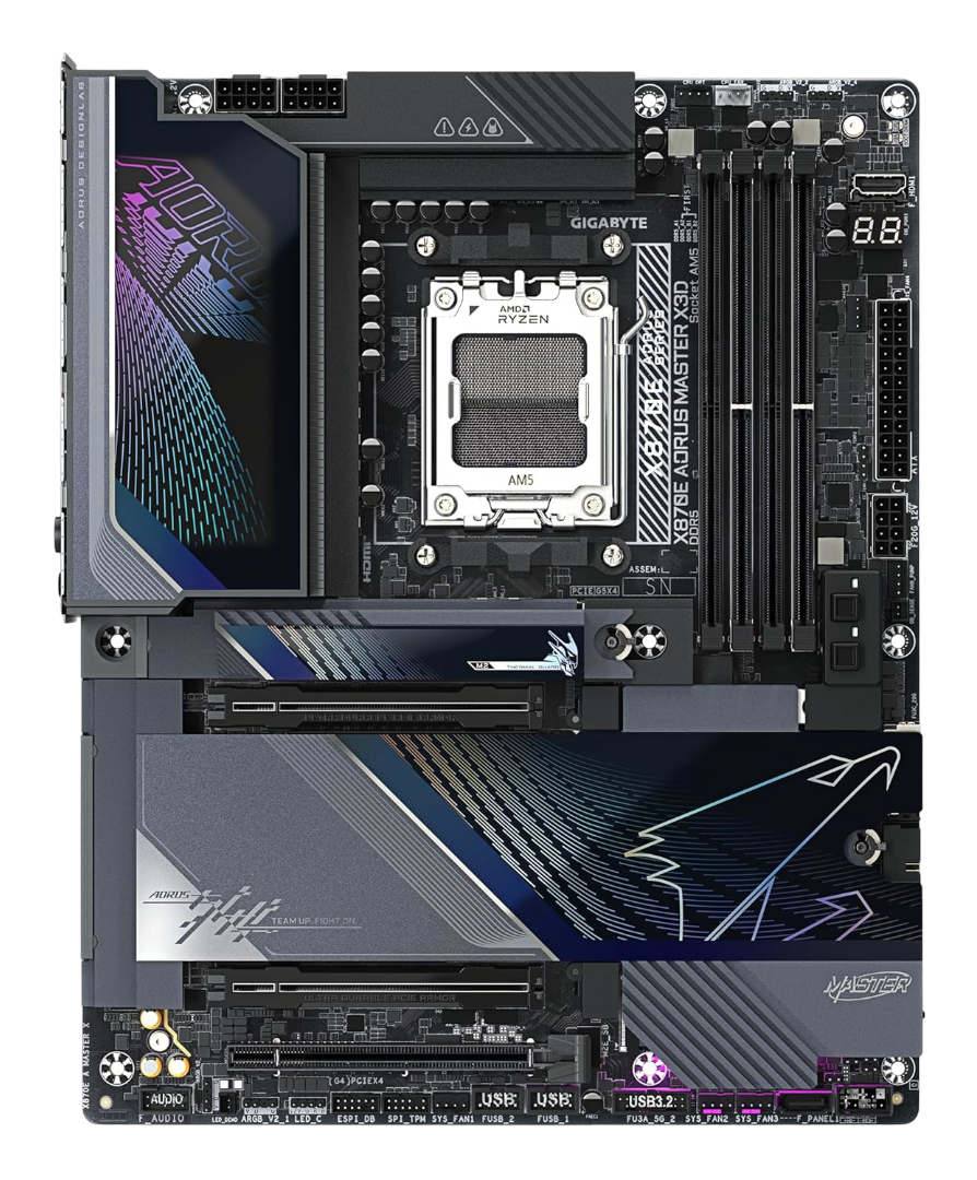 Gigabyte X870E AORUS MASTER X3D Wi-Fi 7 DDR5 PCIe 5.0 AM5 ATX Gaming Motherboard - 4719331878894