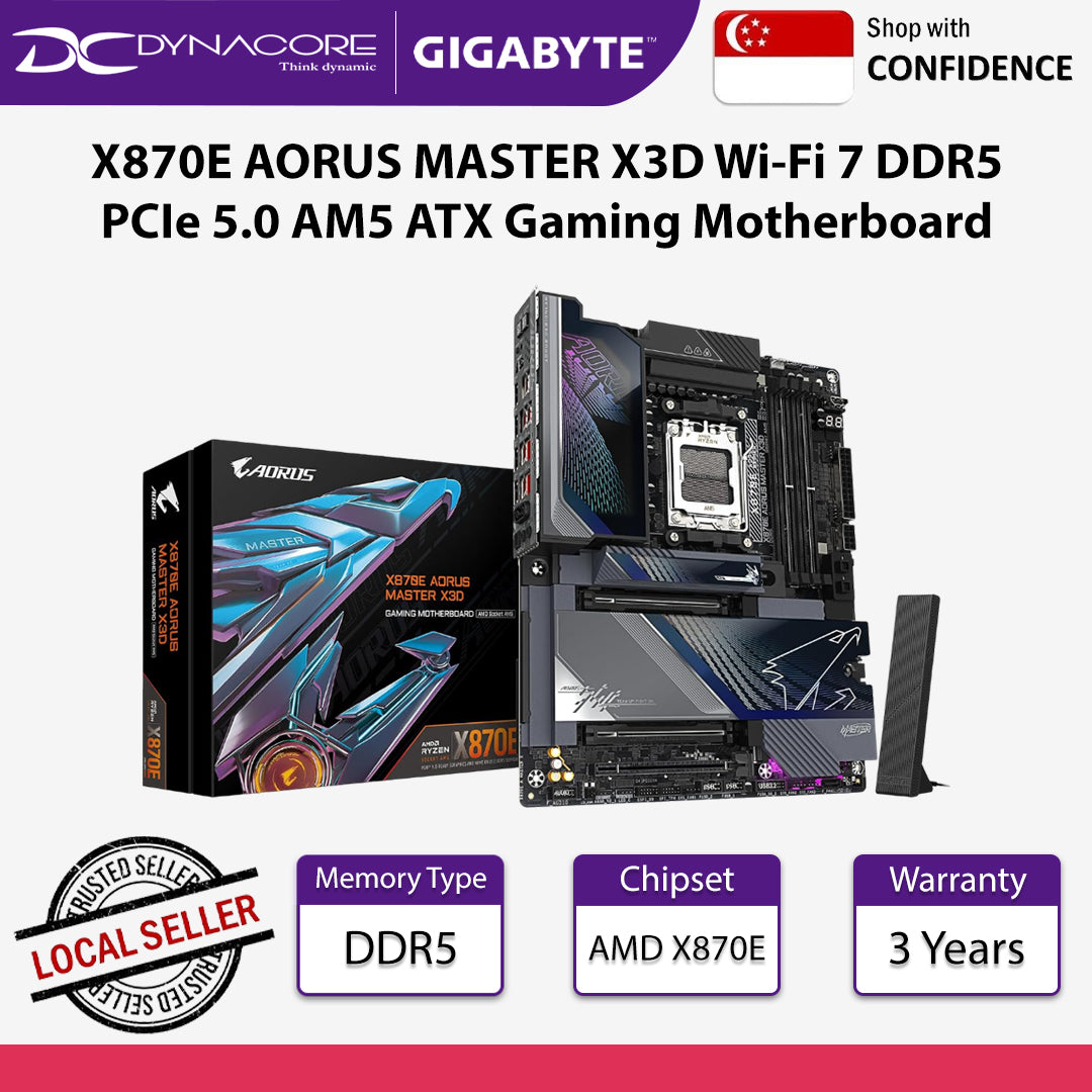 Gigabyte X870E AORUS MASTER X3D Wi-Fi 7 DDR5 PCIe 5.0 AM5 ATX Gaming Motherboard - 4719331878894