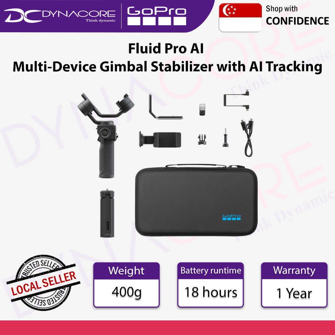 Gopro AGMSS-011-AS Fluid Pro AI Multi-Device Gimbal Stabilizer with AI Tracking - 810116384358