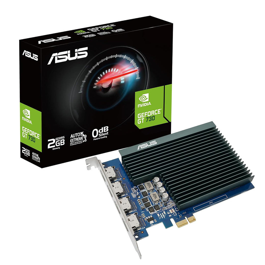 ASUS GeForce GT 730 Fanless GDDR5 2GB Graphics Card - 4711081369417