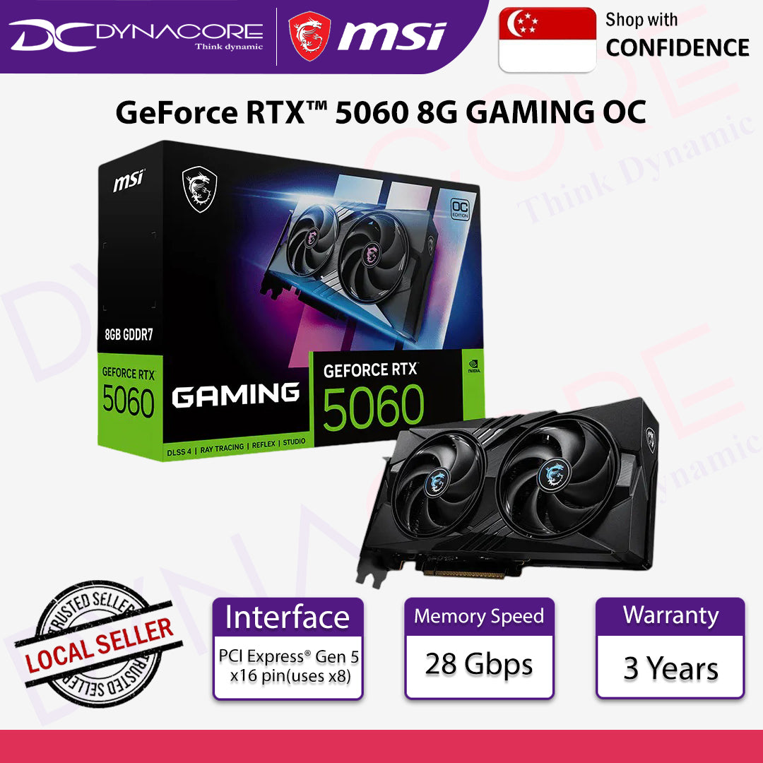MSI GeForce RTX 5060 8G Gaming OC Graphic Card - 4711377342544