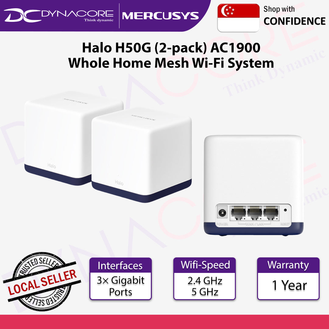 MERCUSYS Halo H50G (2-pack) AC1900 Whole Home Mesh Wi-Fi System - 6935364006600