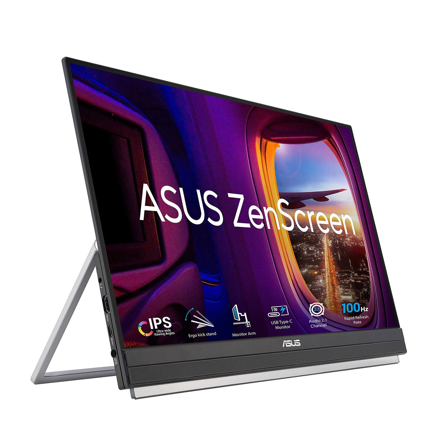 ASUS ZenScreen MB229CF portable monitor – 22-inch (21.5 viewable) FHD (1920 x 1080), IPS technology, 100Hz, USB-C® PD 60W, speakers - ASUSMB229CF