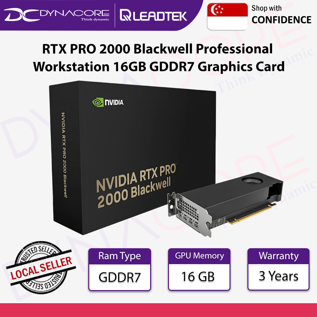 NVIDIA RTX PRO 2000 Blackwell Professional Workstation 16GB GDDR7 Graphics Card - 810152850251-B2B