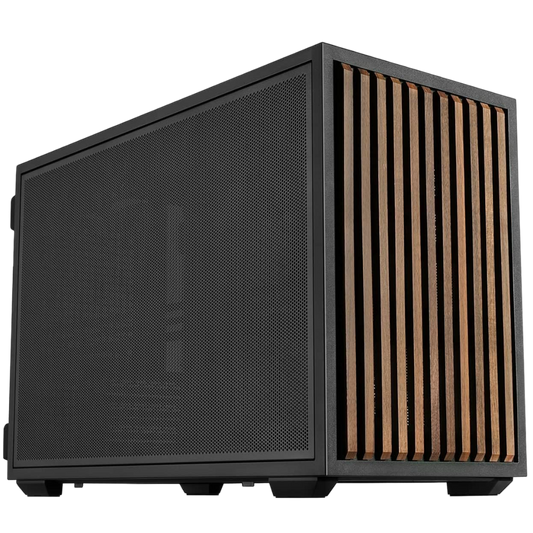 Lian Li B4X-WD Mesh M-ATX Wood Airflow Mini Tower Case Black - LIANLIB4WOODBLK