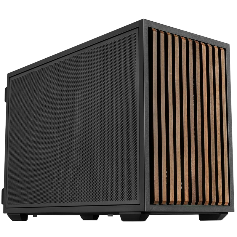 Lian Li B4X-WD Mesh M-ATX Wood Airflow Mini Tower Case Black - LIANLIB4WOODBLK