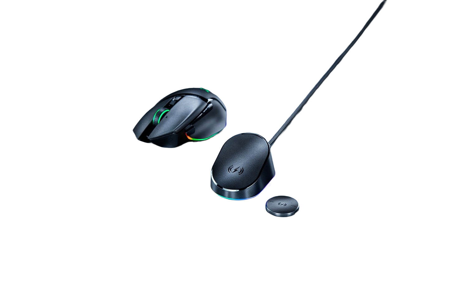 Razer Mouse Dock Pro with Wireless Charging Puck Bundle Chroma RGB Lighting - 8887910063163