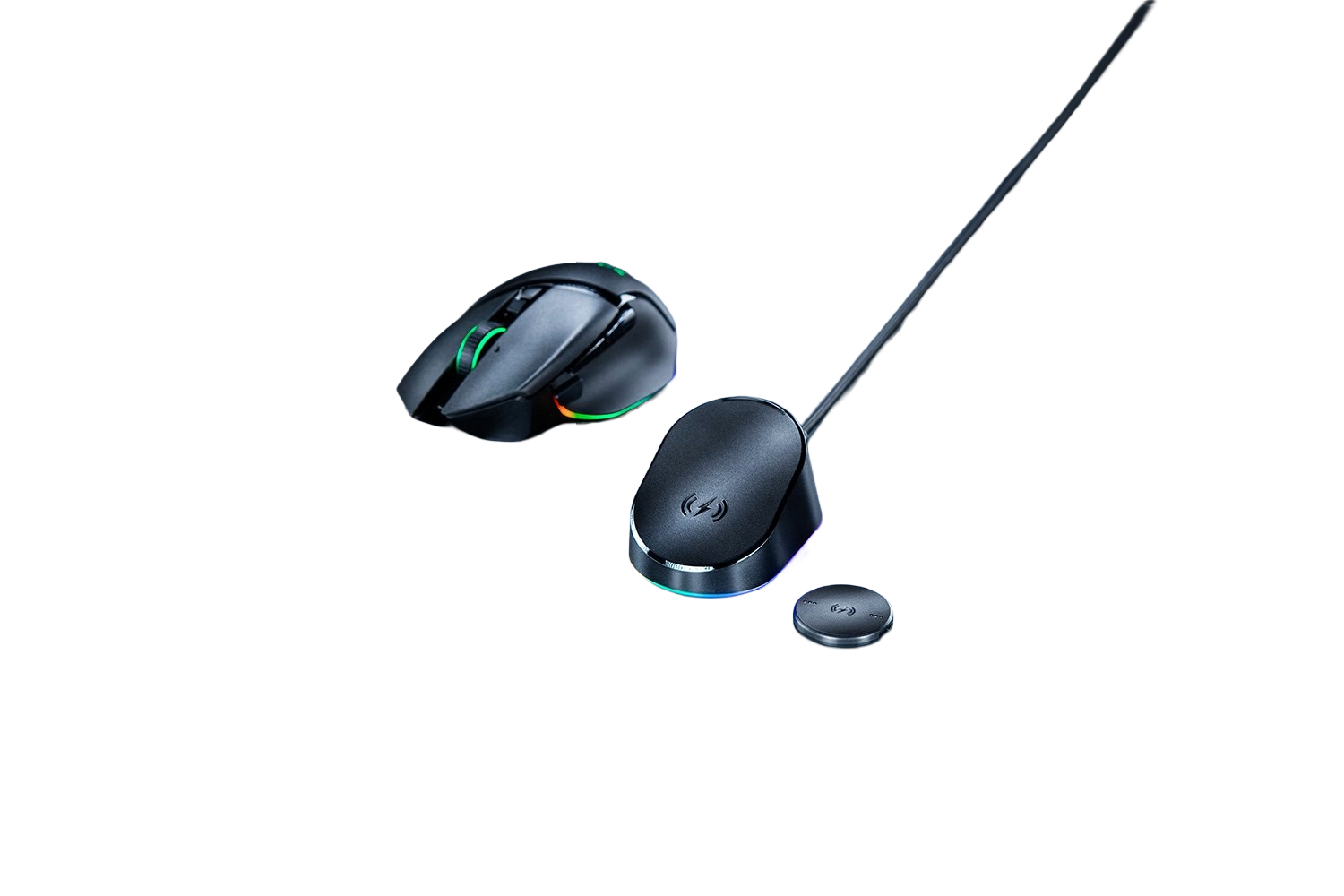 Razer Mouse Dock Pro with Wireless Charging Puck Bundle Chroma RGB Lighting - 8887910063163