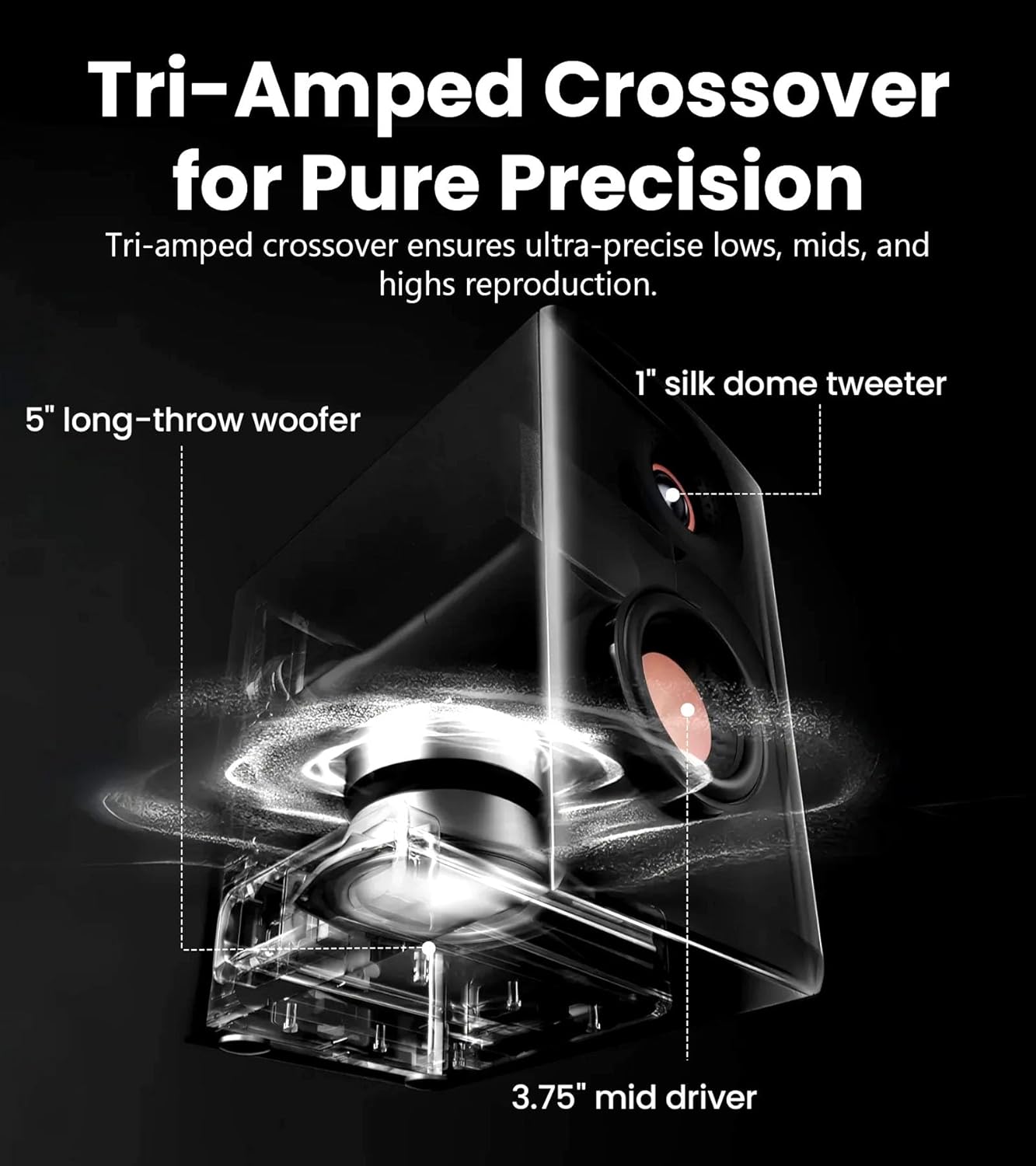 EDIFIER MR5 POWERED STUDIO MONITOR SPEAKER 110W - WHITE - 6923520216765