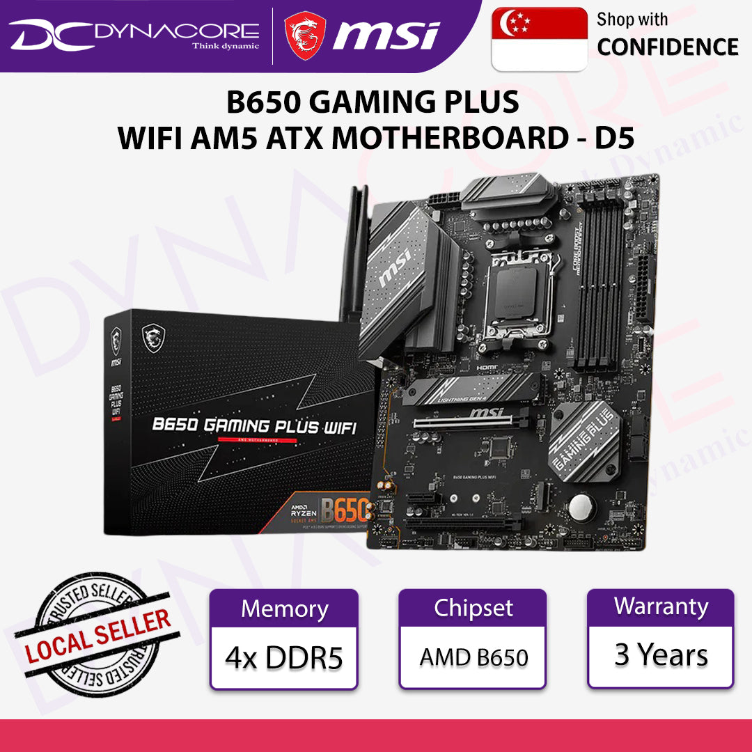 MSI B650 GAMING PLUS WIFI AM5 ATX MOTHERBOARD - D5 - MSIB650GAMINGPLUSWIFI