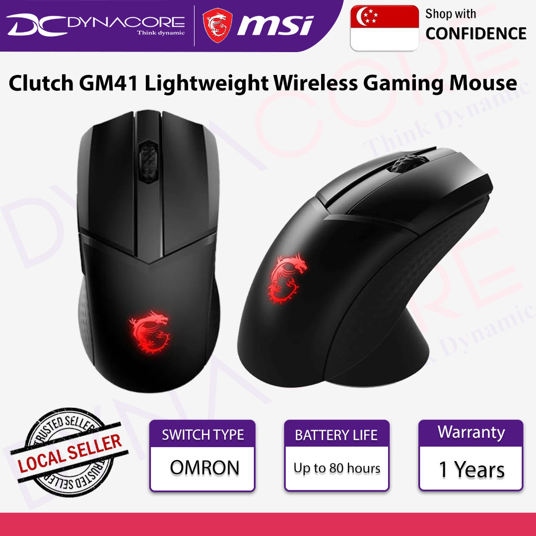 MSI Clutch GM41 Lightweight Wireless Gaming Mouse-MSICLUTCHGM41LIGHTWEIGHTWIRELESS
