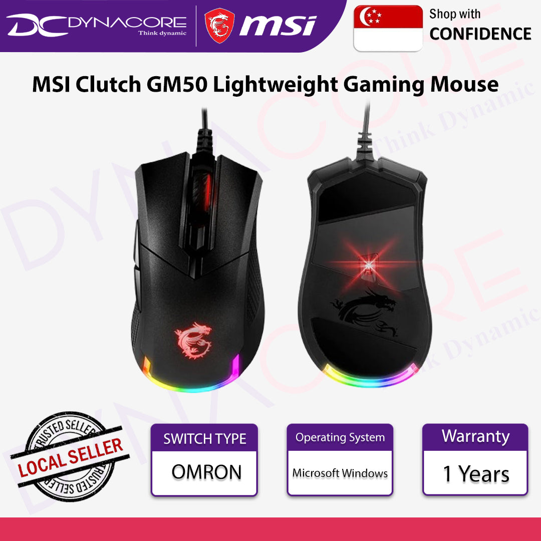 MSI Clutch GM50 Lightweight Gaming Mouse-MSICLUTCHGM50Mouse