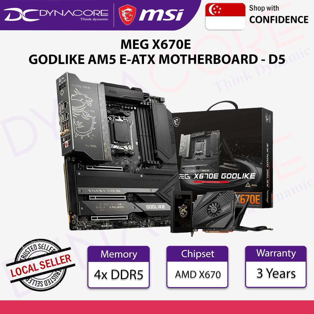 MSI MEG X670E GODLIKE AM5 E-ATX MOTHERBOARD - D5 - MSIMEGX670EGODLIKE