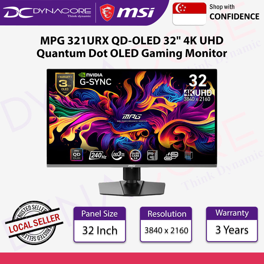 MSI MPG 321URX QD-OLED 32" 3840 x 2160 0.03ms 240Hz 4K UHD Quantum Dot OLED Gaming Monitor - MSIMPG321URX