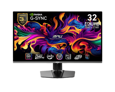 MSI MPG 321URX QD-OLED, 32" 4K UHD Quantum Dot OLED Gaming Monitor, 3840 x 2160, 0.03ms, 240Hz, HDR 400, 90W USB Type C - MSIMPG321URXQDOLED