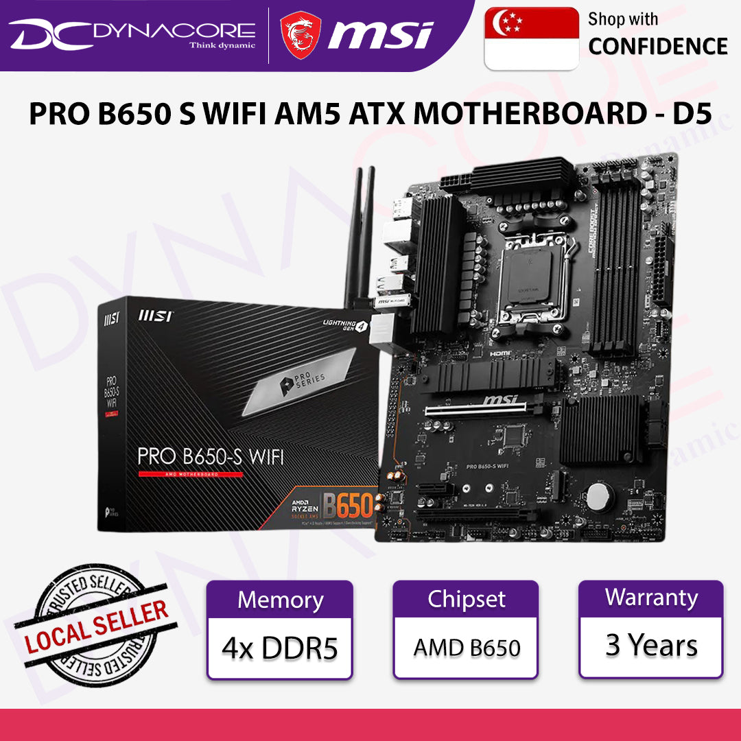 MSI PRO B650 S WIFI AM5 ATX MOTHERBOARD - D5 - MSIPROB650SWIFI