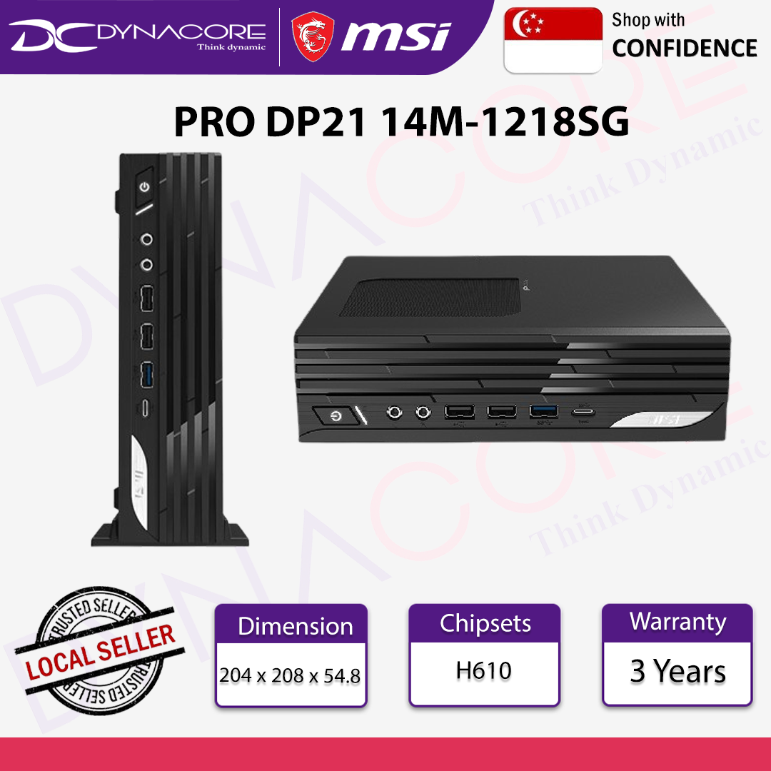 MSI Pro DP21 14M Intel Core i7-14700/16GB/1TB SSD Desktop PC - Black (14M-1218SG) - MSIPRODP2114M1218SG
