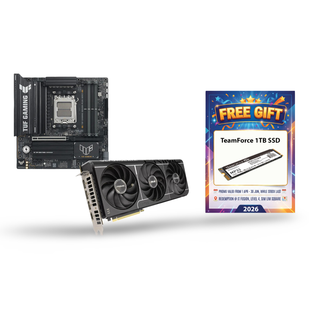 [FREE 1TB SSD] ASUS PRIME GeForce RTX 5070 Ti 16GB GDDR7 Graphics Card + TUF GAMING B850M-PLUS WIFI7 AMD AM5 mATX Motherboard