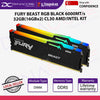 Kingston FURY Beast RGB 32GB (2x16GB) 6000MHz DDR5 CL30 Desktop Memory | AMD EXPO | Kit of 2 | KF560C30BBEAK2-32- 740617342895