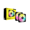 Corsair iCUE AF120 RGB SLIM 120mm PWM Fluid Dynamic Bearing Fan - Black Twin Pack CO-9050163-WW-840006693758