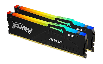 Kingston FURY Beast RGB 32GB (2x16GB) 6000MHz DDR5 CL30 Desktop Memory | AMD EXPO | Kit of 2 | KF560C30BBEAK2-32- 740617342895