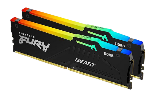 Kingston FURY Beast RGB 32GB (2x16GB) 6000MHz DDR5 CL30 Desktop Memory | AMD EXPO | Kit of 2 | KF560C30BBEAK2-32