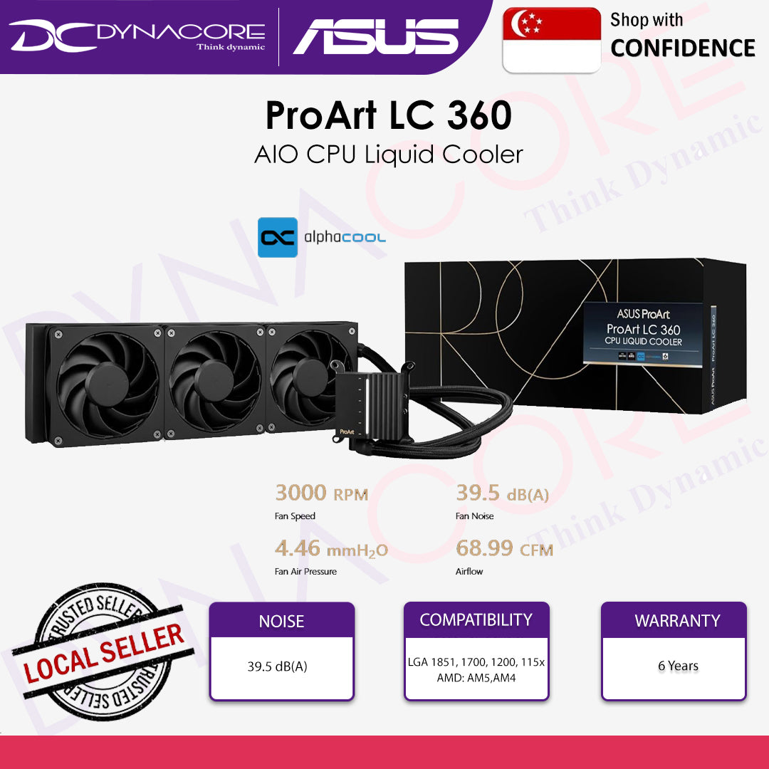 ASUS PROART LC360 BLACK 360MM AIO LIQUID COOLER (6YRS BY BL) - 4711387583616