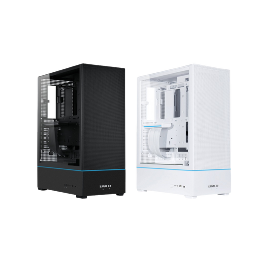 Lian Li SUP01 Steel / Tempered Glass ATX Mid Tower Computer Case - Black / White