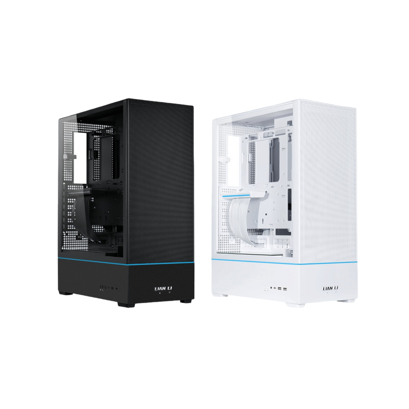 Lian Li SUP01 Steel / Tempered Glass ATX Mid Tower Computer Case - Black / White