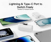 iWALK LinkPod Switch | USB-C and Lightning Plug Portable Charger 5000mAh Fast Charge - WHITE - 6952015430935