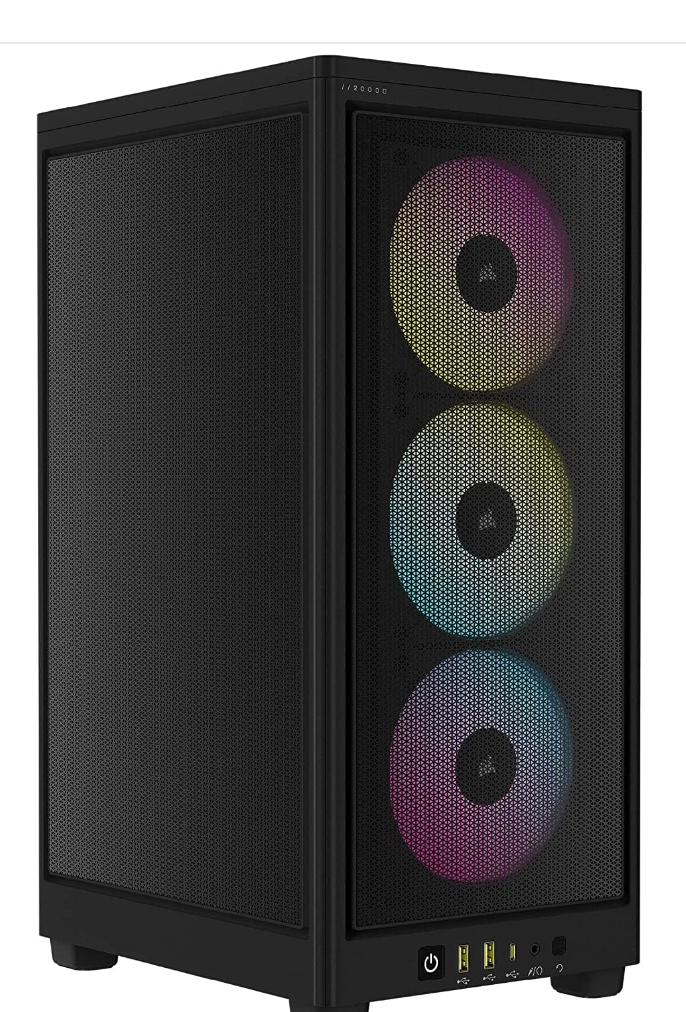 Corsair 2000D RGB AIRFLOW Mini-ITX PC Case - Black - CRiCUE2000DBK