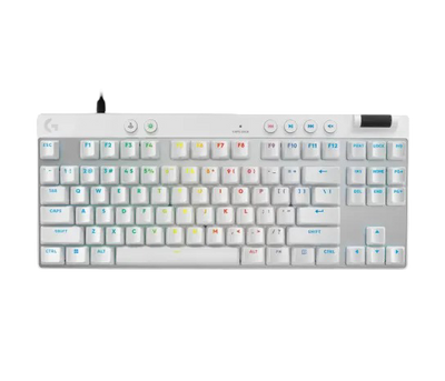 Logitech PRO X TKL Rapid tenkeyless Corded Gaming Keyboard with Magnetic Analog Switches  - White - 097855198969